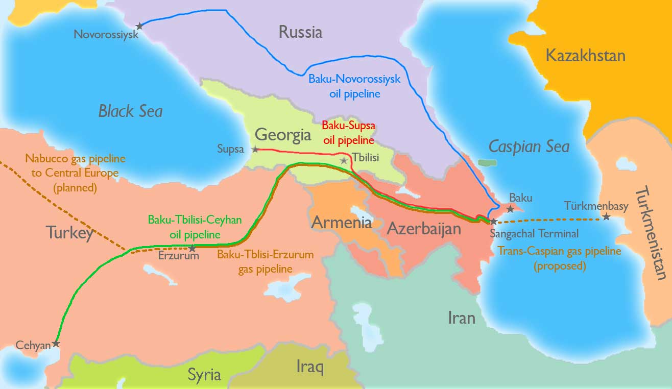 Map of Baku-Tabilisi-Ceyhan Oil Pipeline