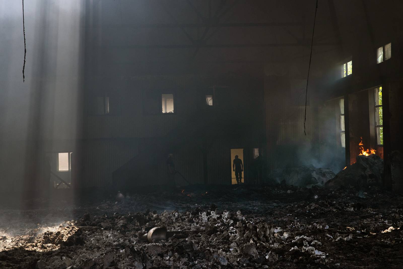 A bombed warehouse in Sloviansk in Ukraine: The longer the war goes on the greater will be Ukraine’s human, material and territorial losses, putting in peril the future viability of an independent Ukrainian state. Photograph: Tyler Hicks/New York Times