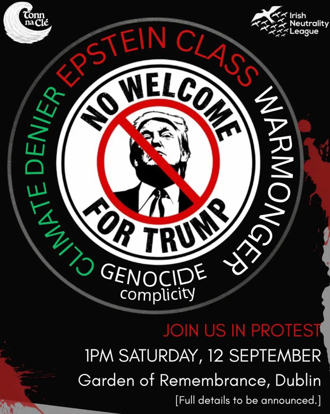 Stop Trump Sat 2026-09-12 Garden of Remembrance Dublin